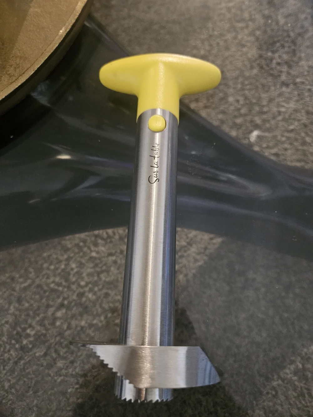 Sur La Table Stainless Steel Pineapple Corer with Yellow Handle